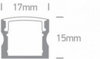 Profil Banda LED Negru Aplicat cu dispersor fumuriu 2m h35mm